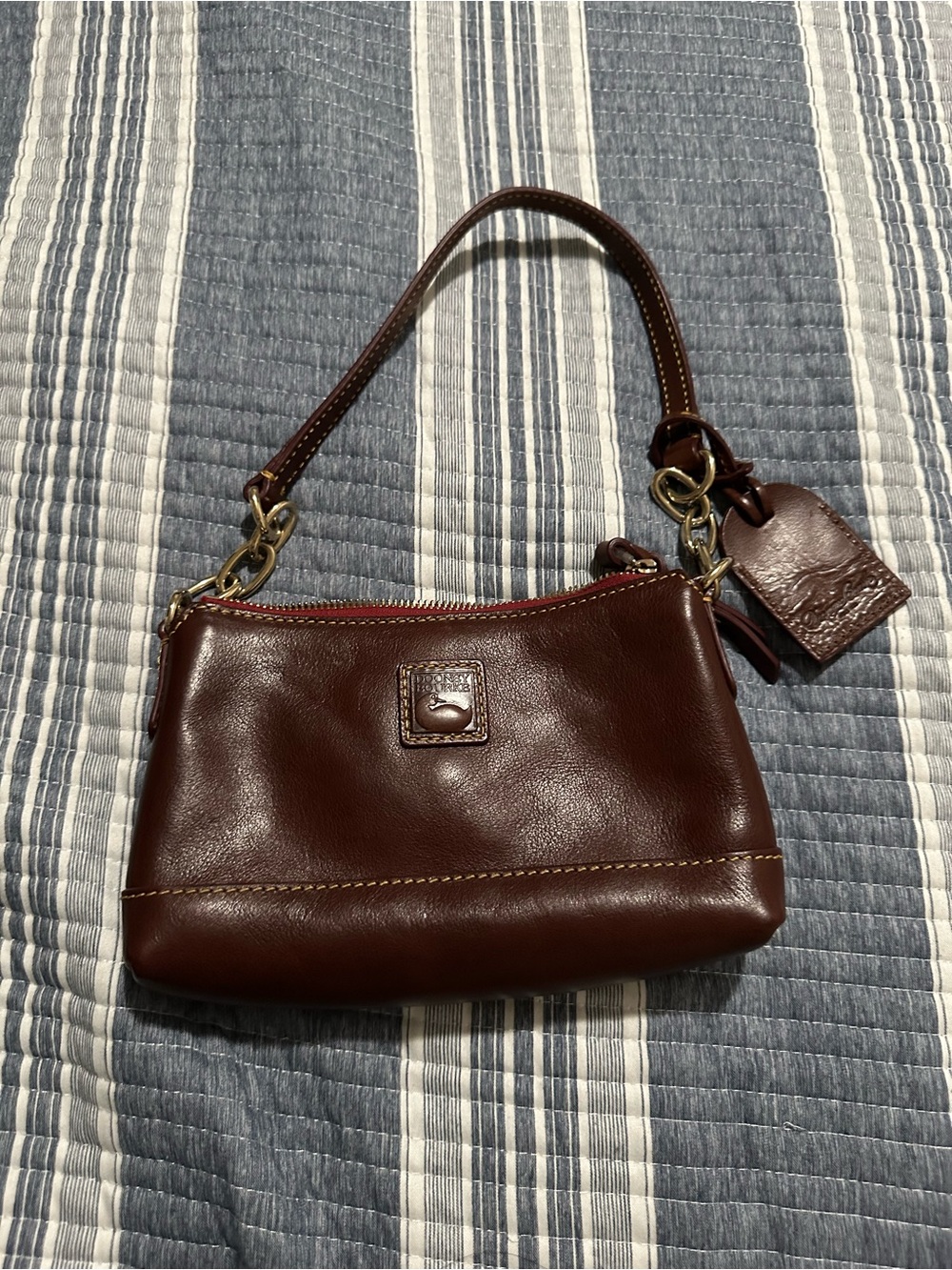 Dooney and Bourke mini Brown Leather Wristlet Bag